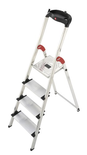 Hailo XXL Easyclix - Escalera de tijera aluminio (4 peldaños)