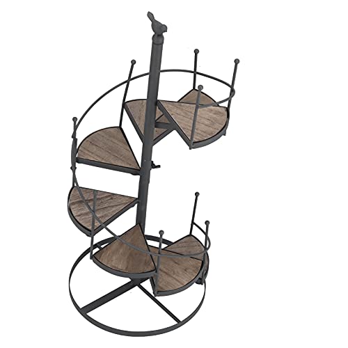 Ejoyous Soporte para Flores y Plantas de Metal Estilo Europeo - Estante con Escalera de Caracol